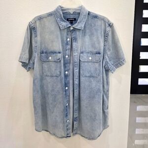 Express Light Blue Denim Shirt for Men